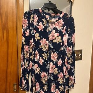Blu Pepper Navy Floral Dress